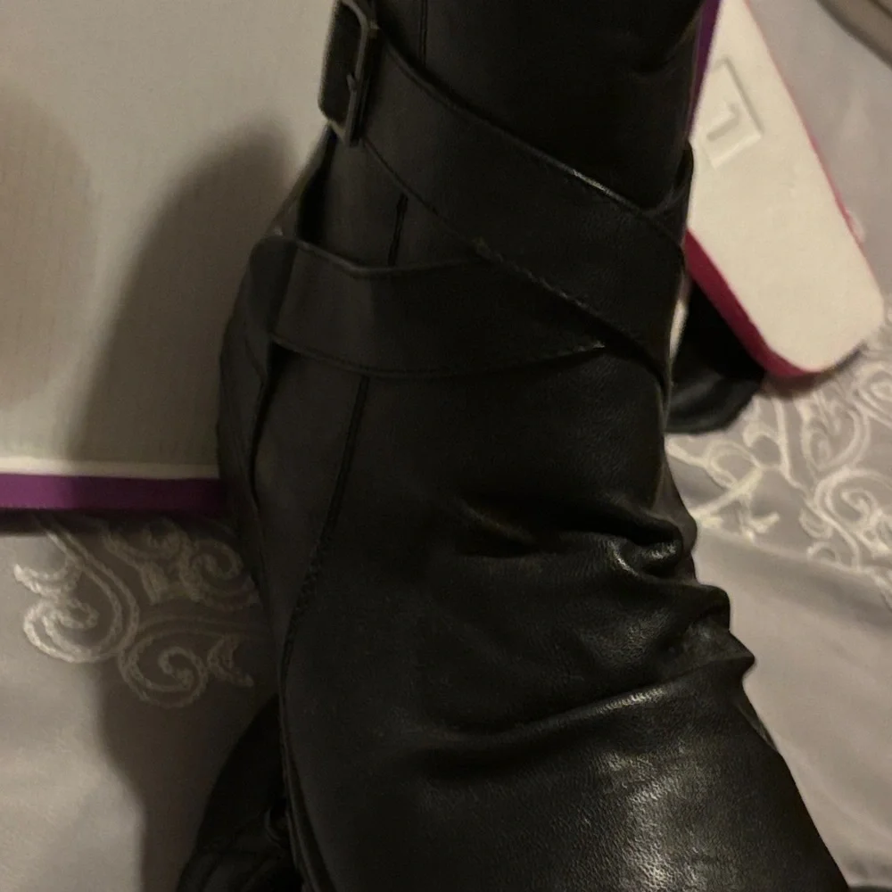 Easy Street Black Ankle Boots with Buckle Detail - Picture 3 of 6